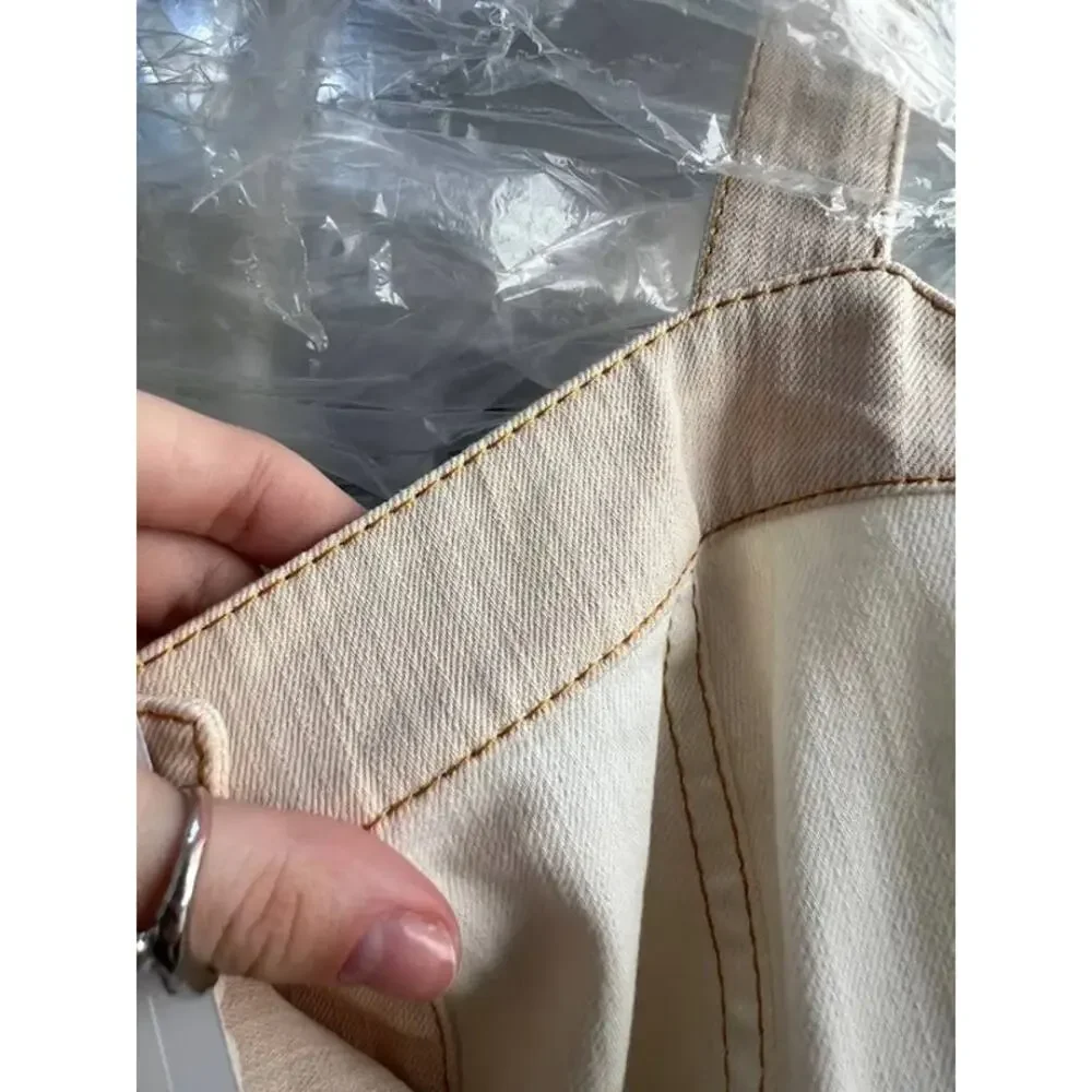 Chanel White Denim Sundress with Gold Buttons Sz.34